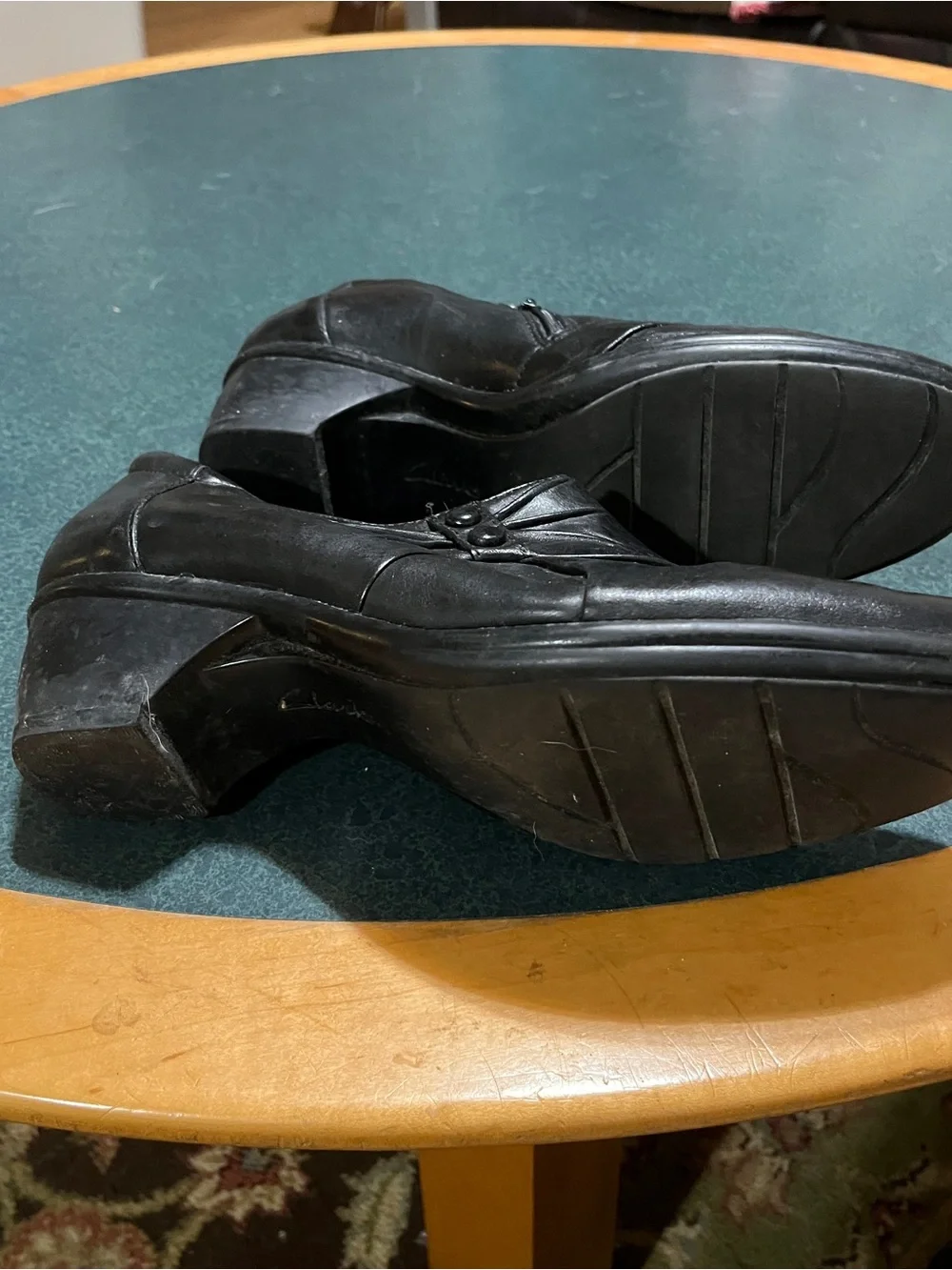 Clark's Men's Black Leather Slip-On Dress Shoes 11M